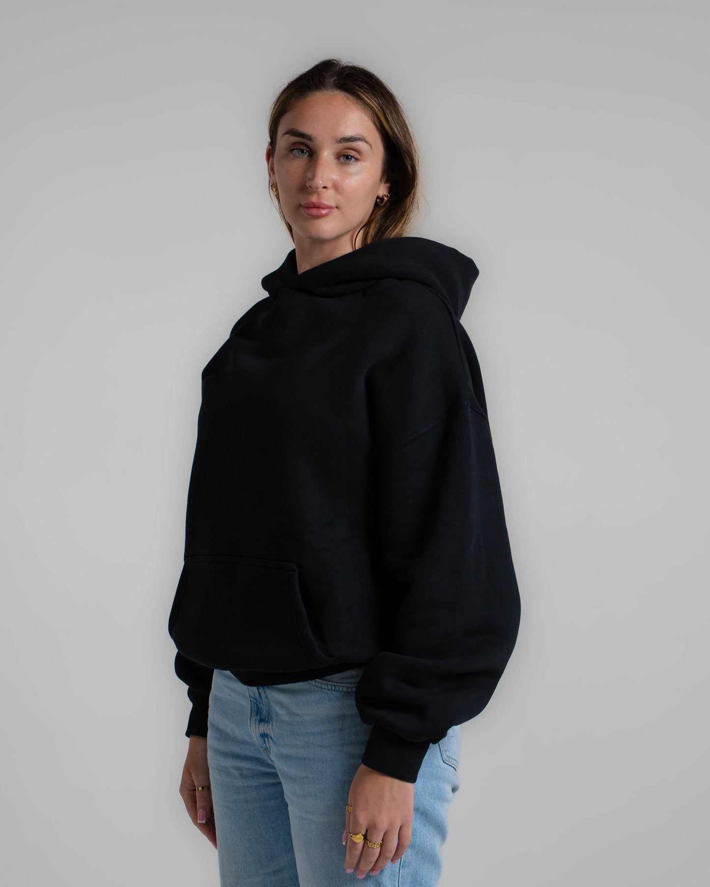 Oversized hoodie-JET BLACK