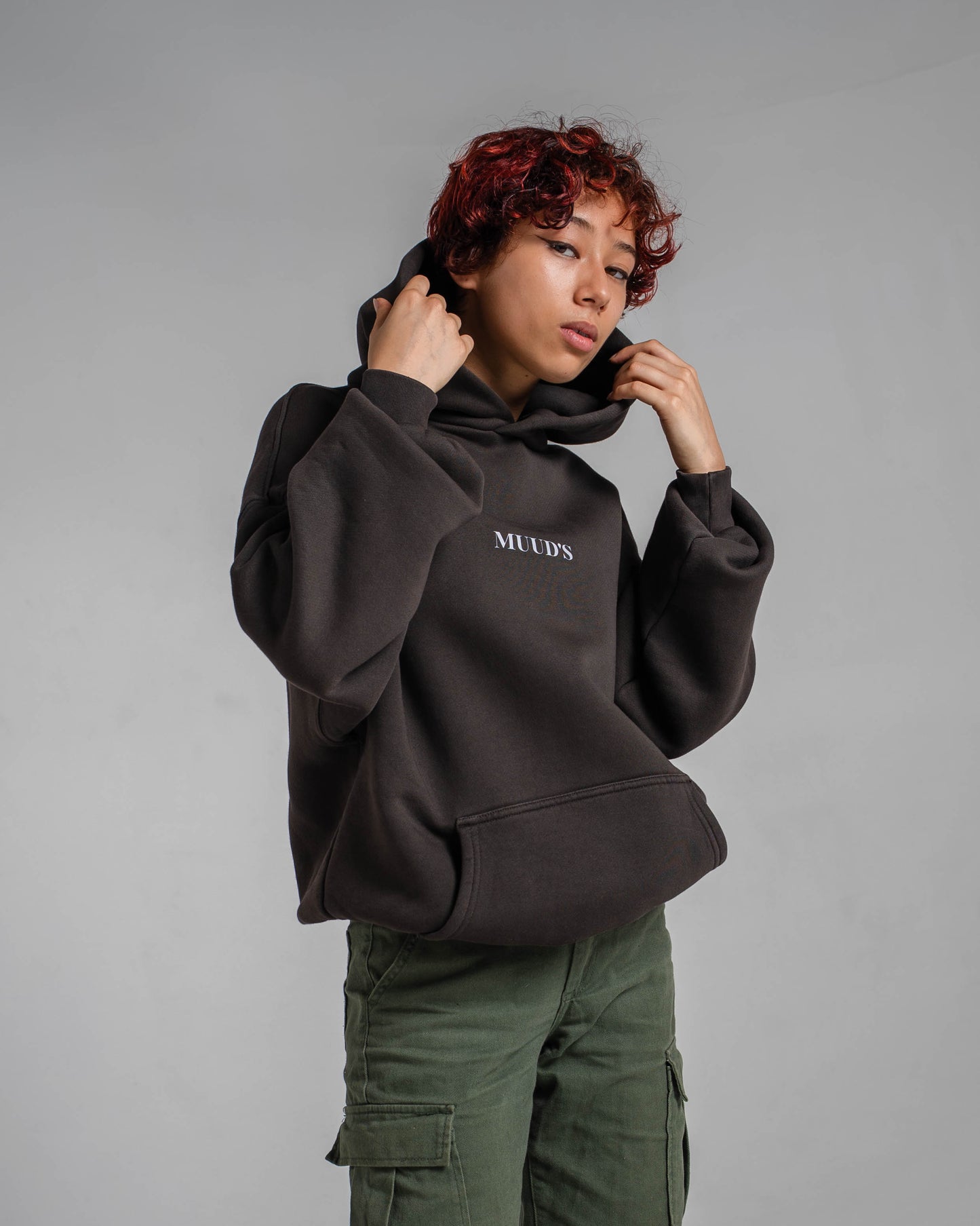 Oversized hoodie-DARK CHOCOLATE