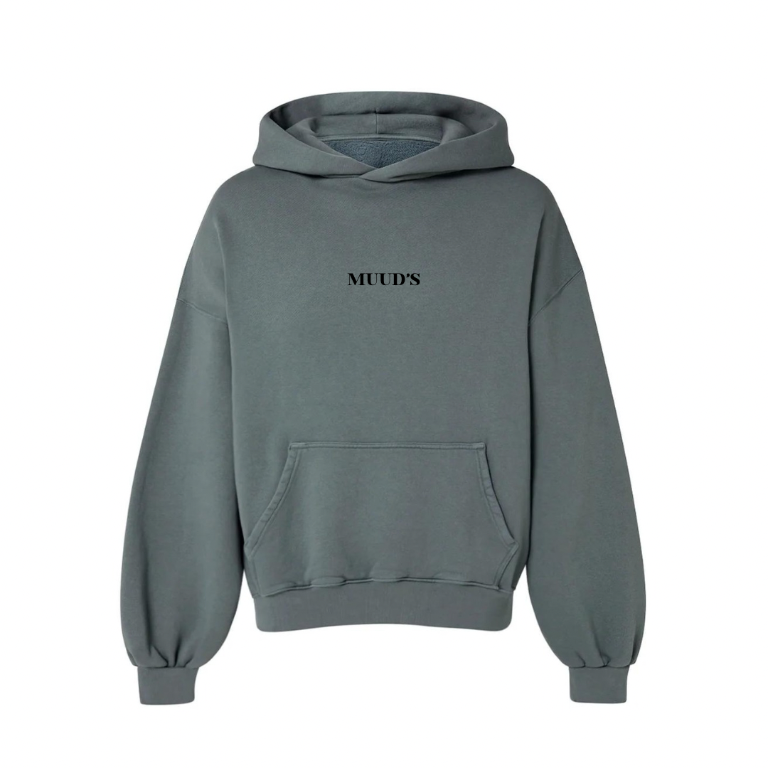 Oversized Boxy Crop hoodie-IRON GRAY