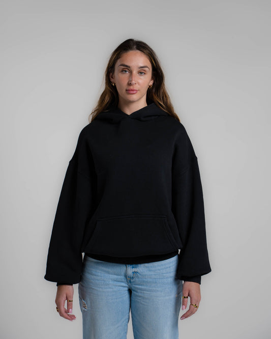 Oversized hoodie-JET BLACK